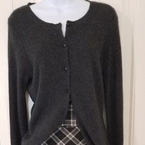 Ellen Tracy 100% Cashmere Long Sleeve Cardigan Sweater